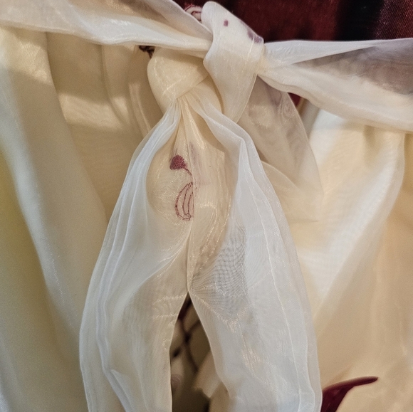 Swea Pea & Lilli Toddler Dress Size Large Burgundy & Cream Dress Floral Like New - Picture 5 of 6